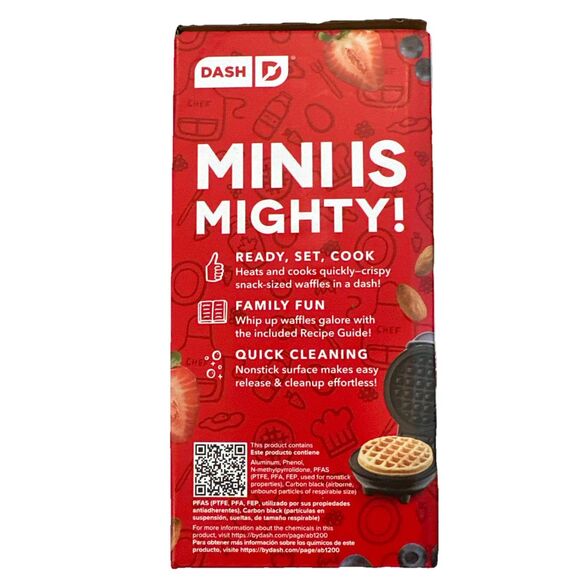 Dash Mini Waffle Maker 4” Cooking Non Stick 350 Watt Fast Breakfast Purple NEW! - Picture 3 of 6